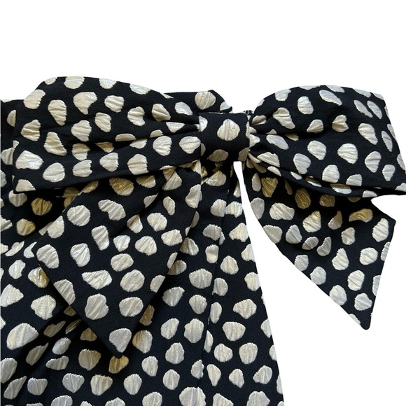 J. Crew Black and Gold Metallic Pebble Print Jacquard Wrap Skirt Size 4 - Picture 10 of 16